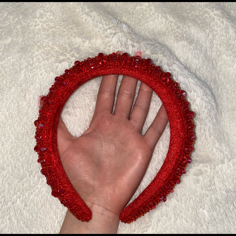 Red Rhinestone Headband - Picture 3 of 4